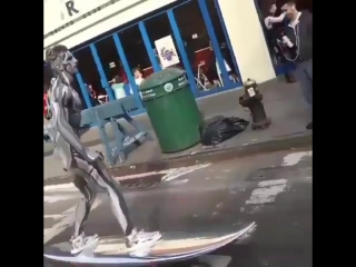 silver surfer in the city