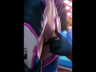 overwatch caresses d va's vagina