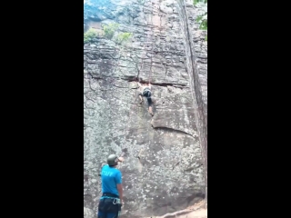 07/10/2018 • jared relaxes at horseshoe canyon ranch climbing